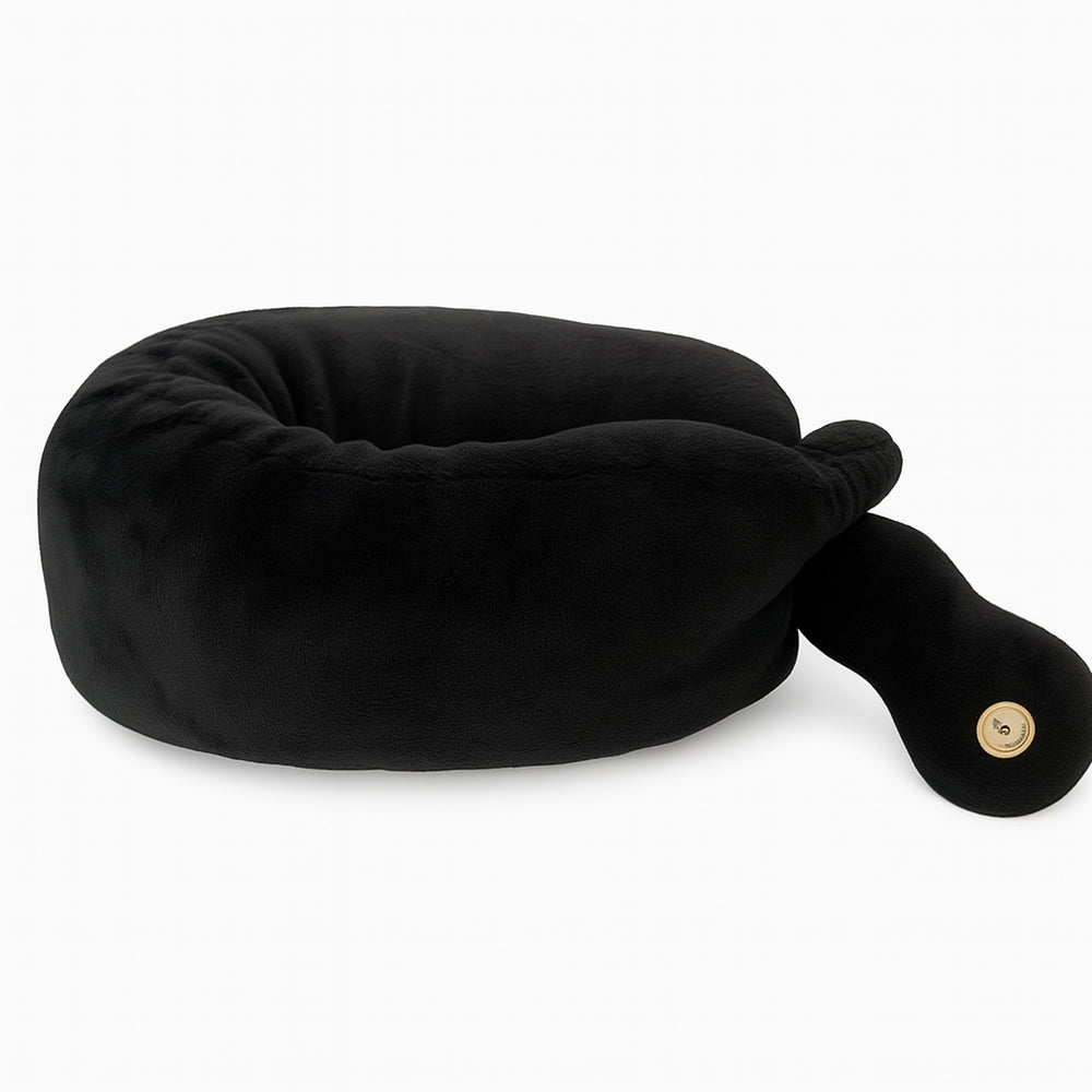 Neck pillow with integrated massage - ideal for car journeys and flights