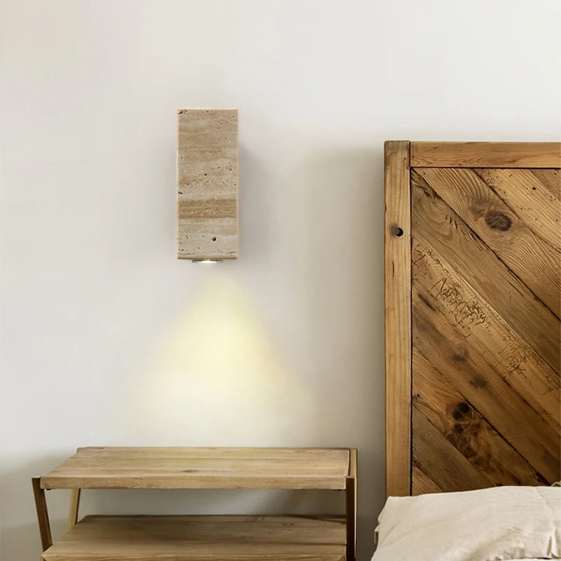 Elegant Natural Stone Wall Light – Compact LED Lighting for Your Home