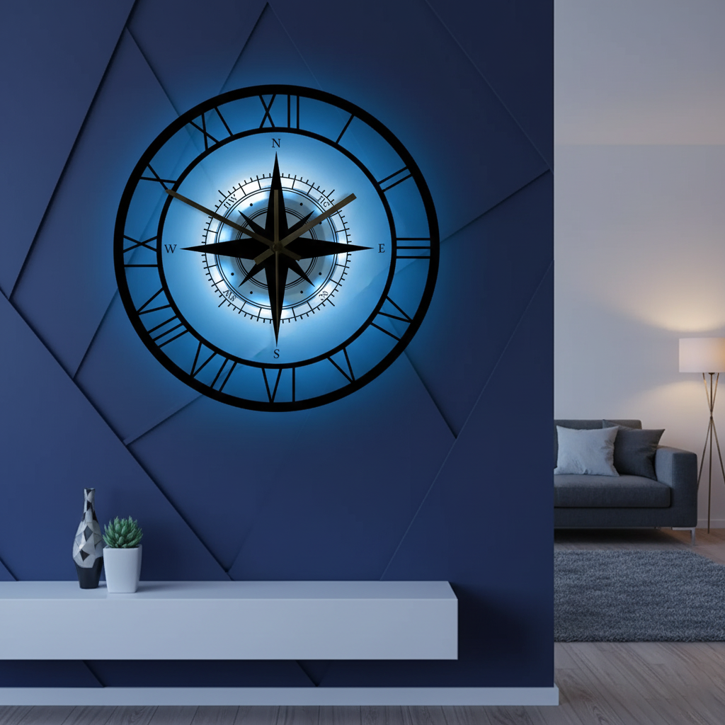 Maritimer Kompass Wanduhr – Stilvolle Dekoration für Ihr Zuhause