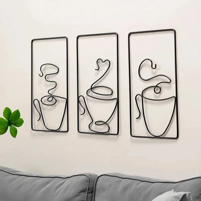Wetterbeständige Wandkunst mit Kaffeetasse für Innen- und Außenbereich
