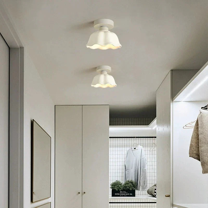 Elegant pendant lamp made of ceramic and glass for modern living