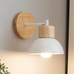 Scandinavian Wooden Dome Wall Lamp – LED for Coziness