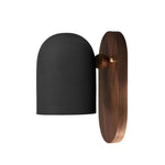 Elegante Wandlampe aus Nussbaum und Eisen mit LED-Beleuchtung