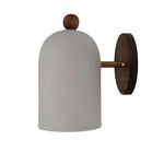 Elegante Wandlampe aus Nussbaum und Eisen mit LED-Beleuchtung