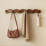 Elegant natural wood wall coat rack for your hallway