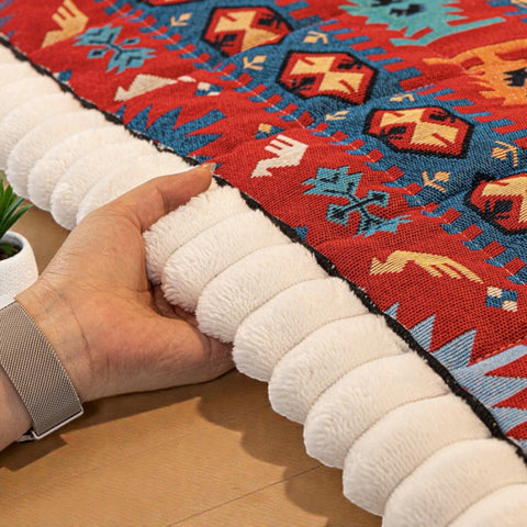 Non-slip sofa cover with colorful ethnic pattern