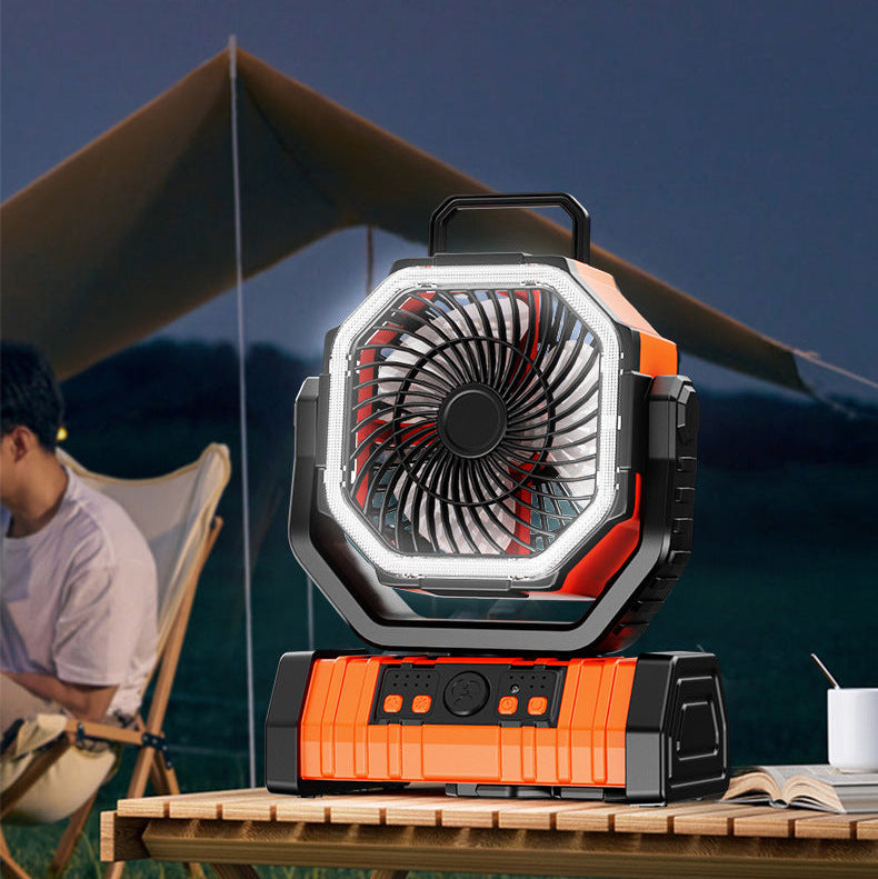 Lufterfrischer – Tragbarer Standventilator mit LED für Abenteuer im Freien