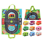 Plush Toy Cars with Road Mat and Carrying Bag – 2in1