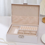 Stylish jewelry box with two spacious compartments