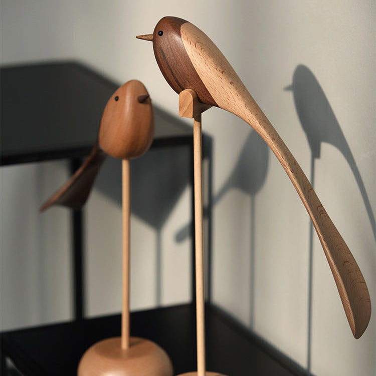 Elegant Wooden Sculptures in Scandinavian Style – Set of 2 for Your Home