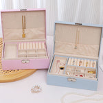 Stylish jewelry box with two spacious compartments