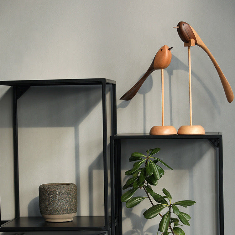 Elegant Wooden Sculptures in Scandinavian Style – Set of 2 for Your Home