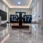 Retro Wall Clock with Wooden Base – Stylish Desk Clock for Home and Office