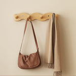 Elegant natural wood wall coat rack for your hallway