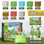 Magnetic building blocks for creative play worlds