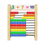 Wooden abacus for learning arithmetic skills
