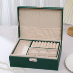 Stylish jewelry box with two spacious compartments