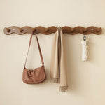 Elegant natural wood wall coat rack for your hallway