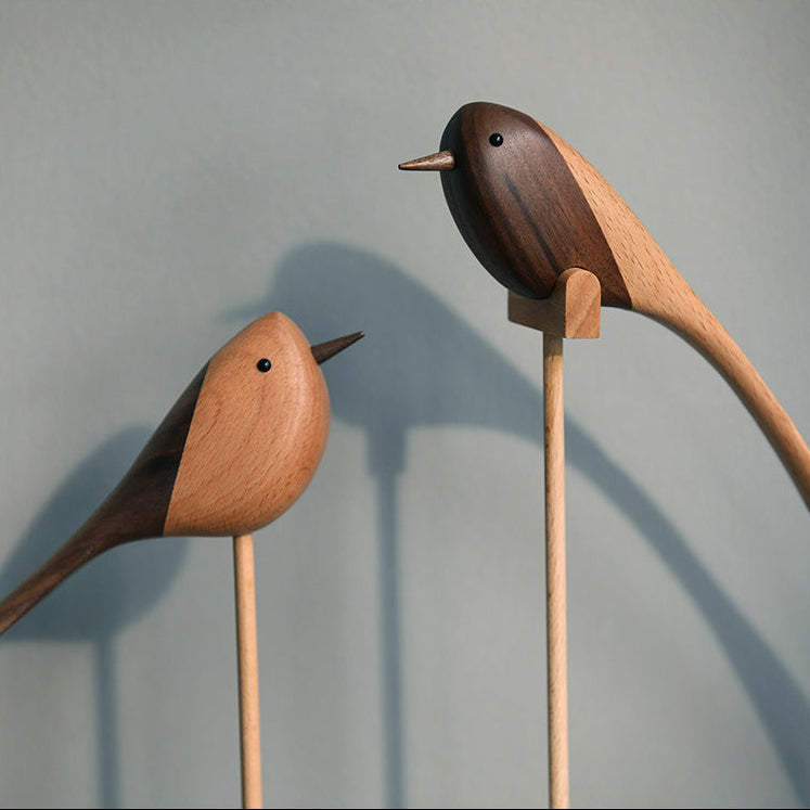 Elegant Wooden Sculptures in Scandinavian Style – Set of 2 for Your Home