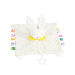 Cuddly cloth made from the softest plush with an integrated rattle