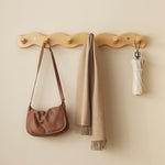 Elegant natural wood wall coat rack for your hallway