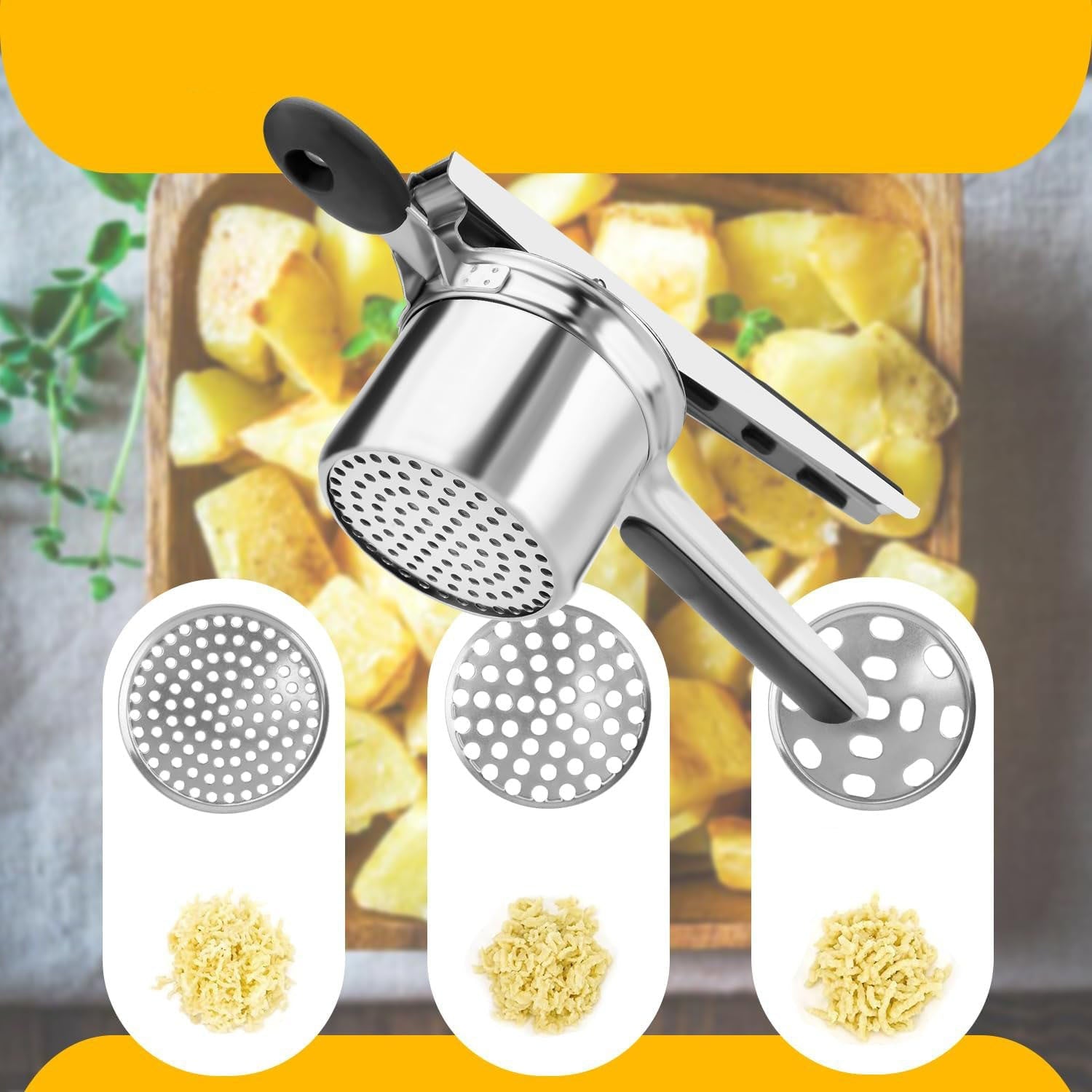 Küchenmeister – Robust Stainless Steel Potato Ricer for Puree Lovers