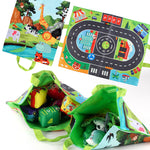 Plush Toy Cars with Road Mat and Carrying Bag – 2in1