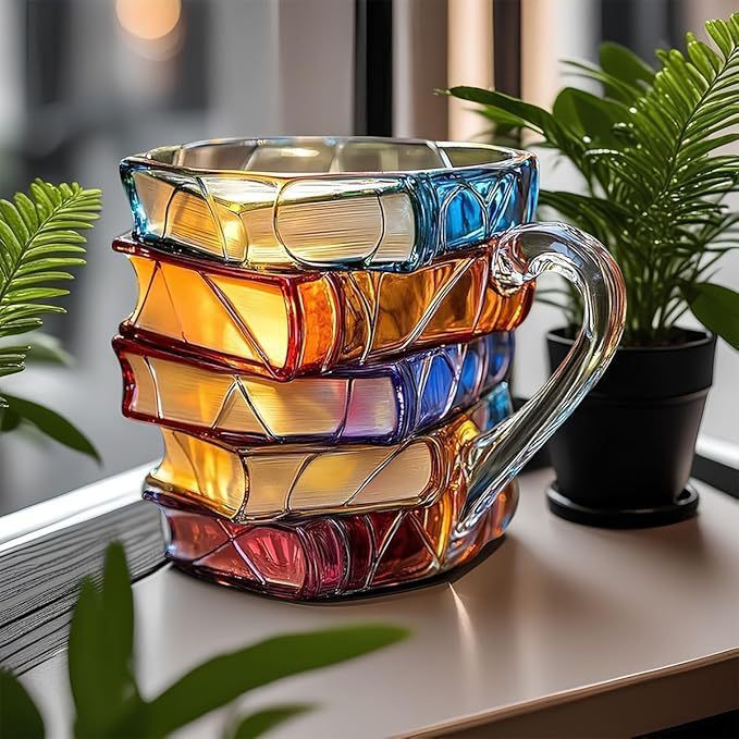 Literarische Tasse – Handbemalte 3D Tasse im Buchdesign