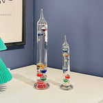 Elegant Galileo thermometer with 11 floating glass balls