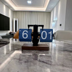 Retro Wall Clock with Wooden Base – Stylish Desk Clock for Home and Office