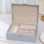 Stylish jewelry box with two spacious compartments