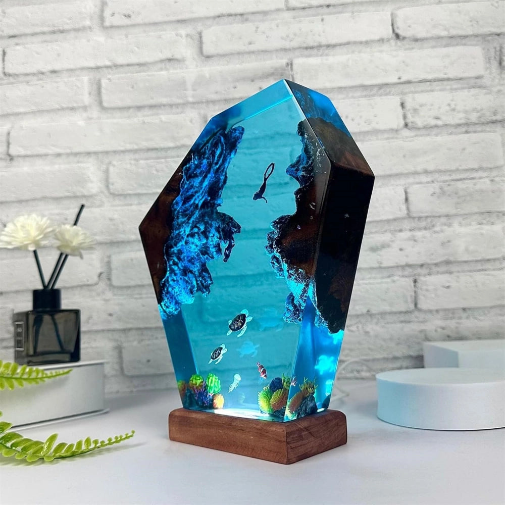 Ozean-inspirierte Nachtlampe mit 3D-Effekt – Farbwechselnde Resinklärung für Entspannung