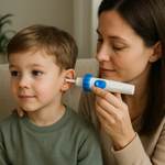 Silicone ear care device with suction and vibration function