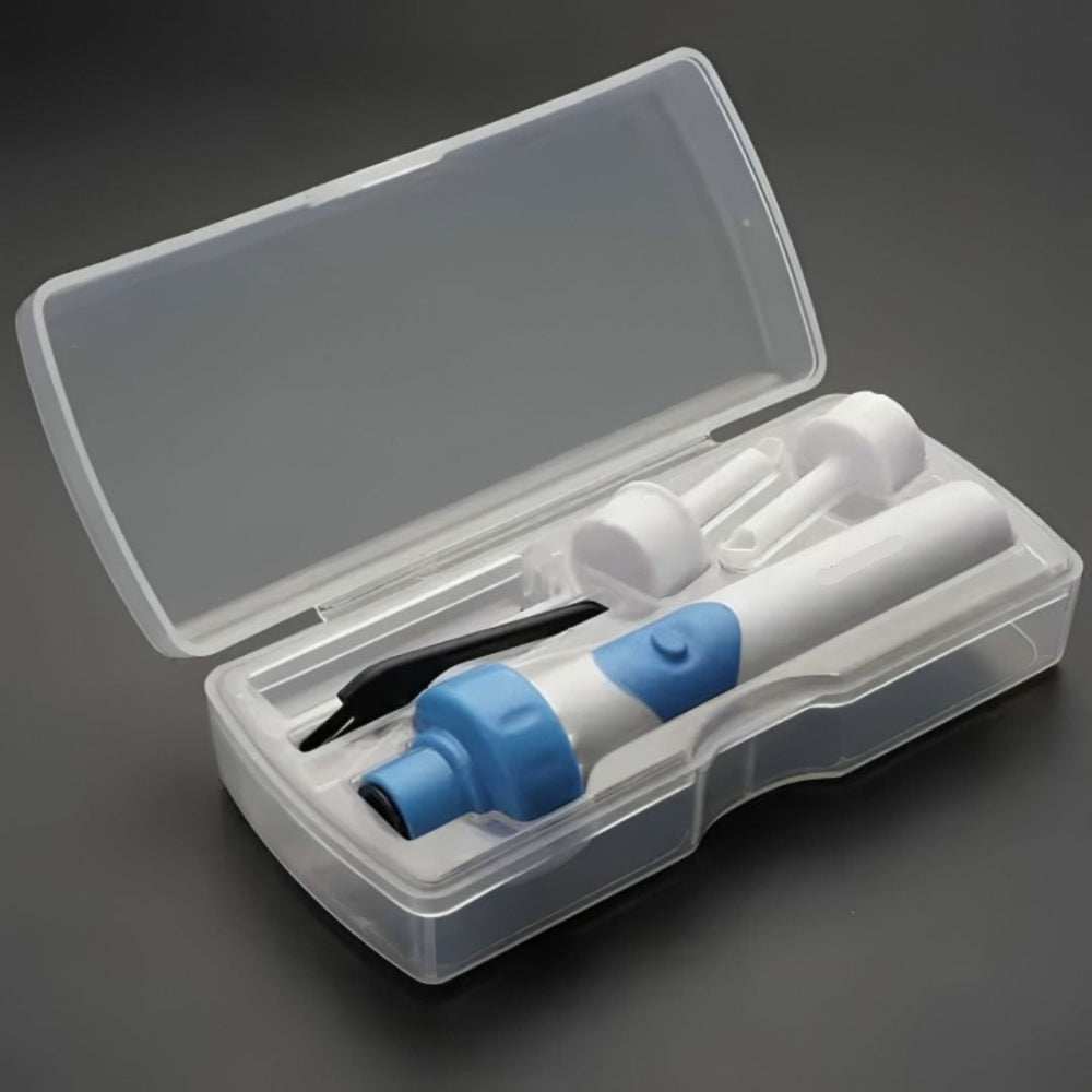 Silicone ear care device with suction and vibration function