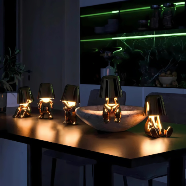 Kreative Tischlampe – Drahtloses Skulpturlicht mit Dimmer