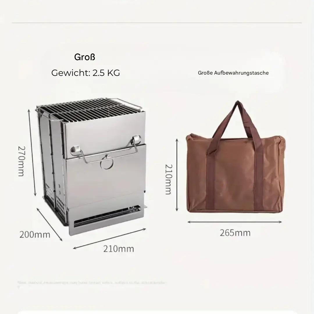 Compact Foldable Stainless Steel Wood Stove for Outdoor Activities