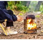 Compact Foldable Stainless Steel Wood Stove for Outdoor Activities