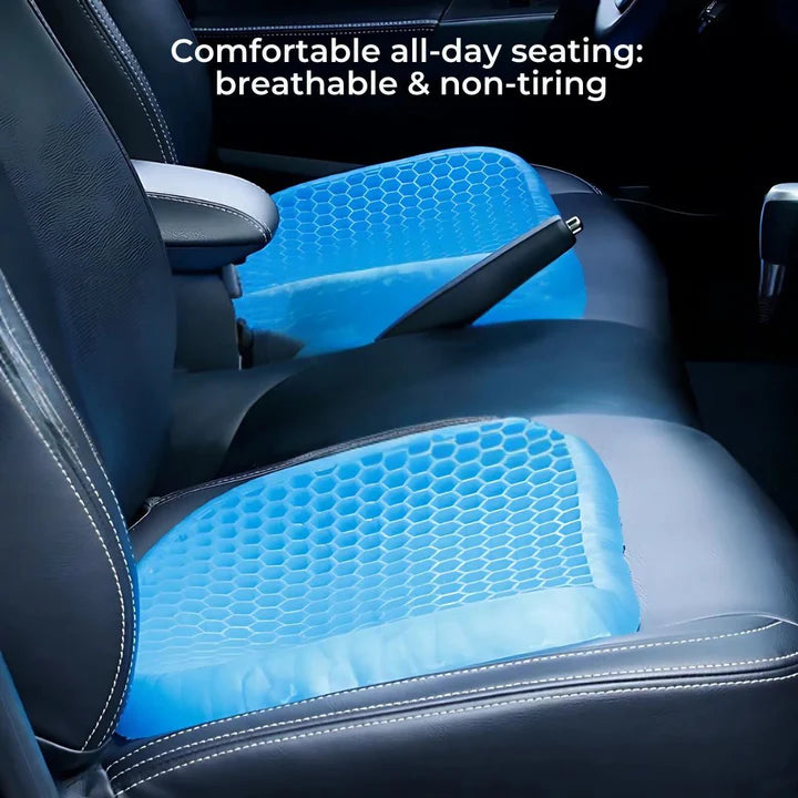 Ergonomic Gel Seat Cushion | Breathable Honeycomb Structure | Comfortable Pressure Relief