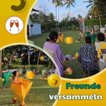 Fun outdoor game set with giant trousers and ball game