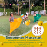 Fun outdoor game set with giant trousers and ball game