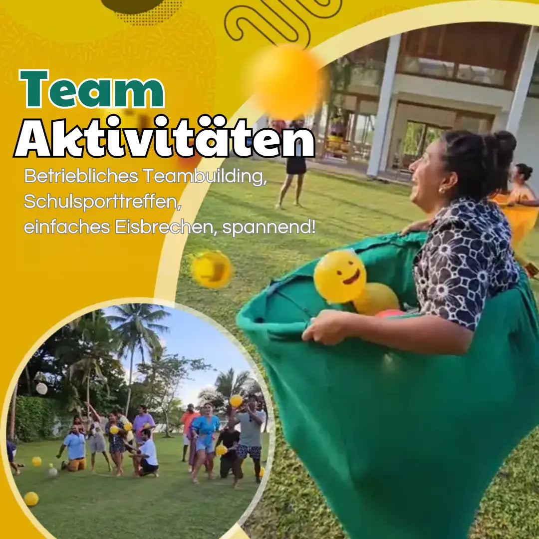 Fun outdoor game set with giant trousers and ball game