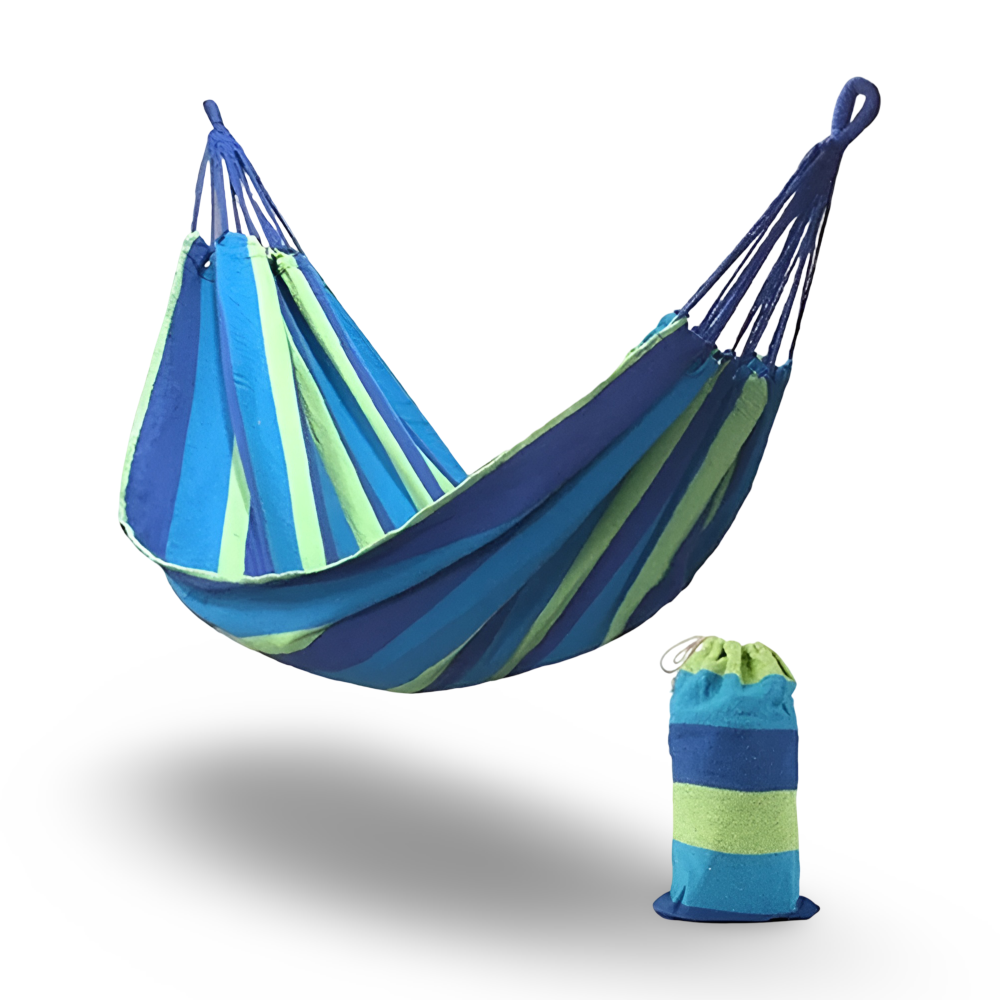 Comfortable Hammock for Outdoor Activities | Breathable Cotton Fabric | With Ropes and Carry Bag