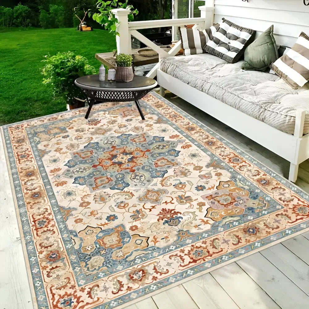 Non-slip Outdoor Rug | Easy-Care PVC Backing | Scandinavian Design