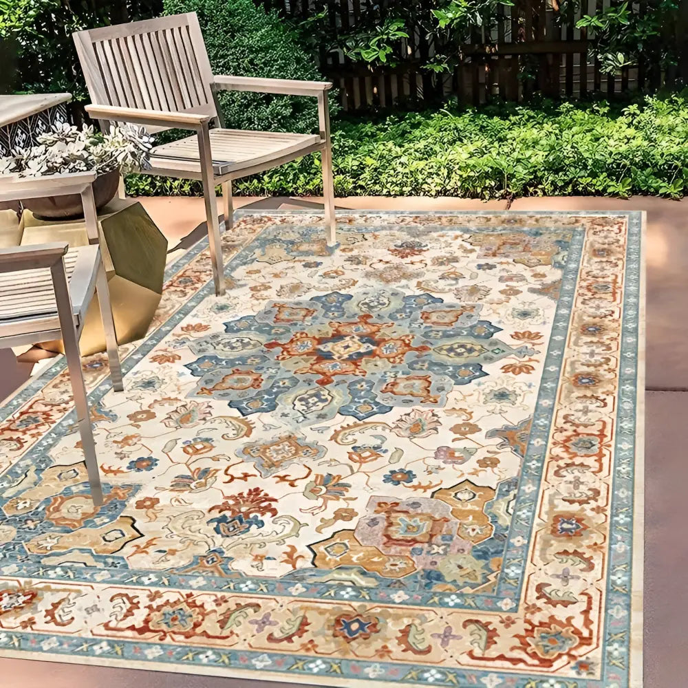 Non-slip Outdoor Rug | Easy-Care PVC Backing | Scandinavian Design