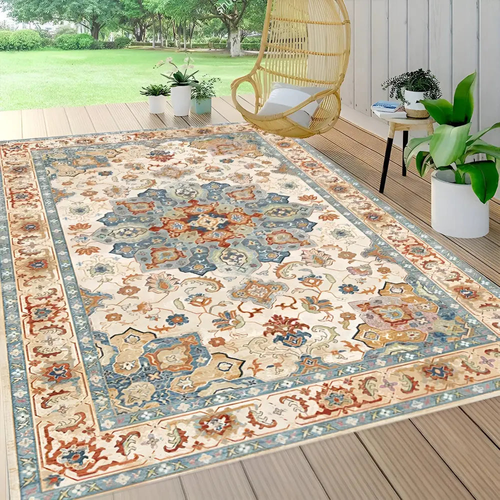 Non-slip Outdoor Rug | Easy-Care PVC Backing | Scandinavian Design