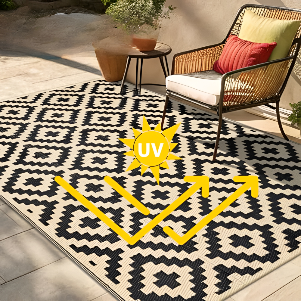 Reversible Outdoor Rug for Patio and Camping – Non-Slip and UV Resistant