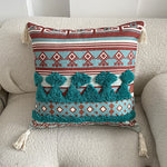 Boho-inspirierter Wurfkissenbezug mit Quasten