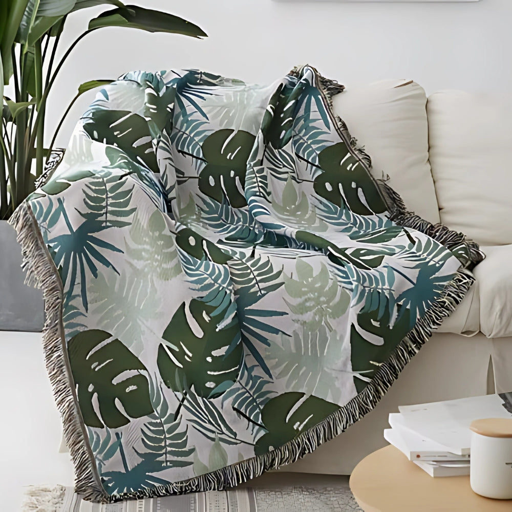 Tropischer Sofabezug mit Quasten – Eleganz für Dein Zuhause