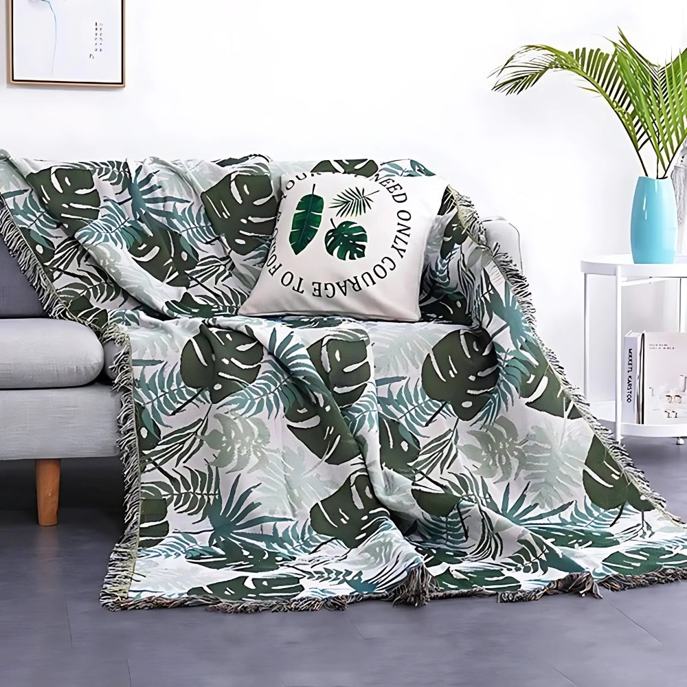 Tropischer Sofabezug mit Quasten – Eleganz für Dein Zuhause