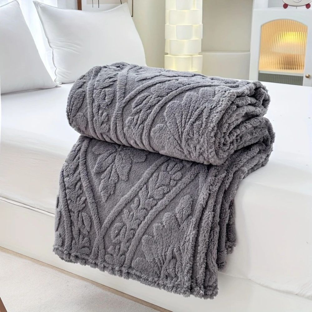 Elegant Microfiber Blanket in French Design